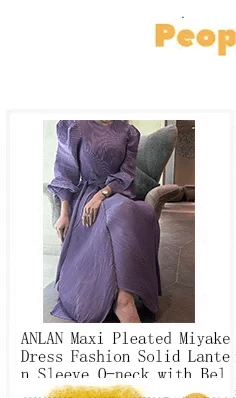 ANLAN Miyake Pleated Maxi Long Dress Mesh Petal Sleeve Half Turtleneck Formal Dresses for Women 2024 New Hot Sales 6KK9927 - M & M Global