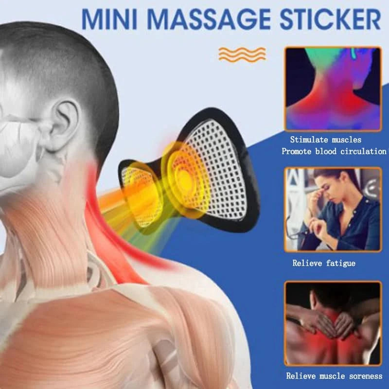 EMS Neck Massager Mini Neck and Back Stimulator Massager Portable Gel Pad Sticker Thin - M & M Global