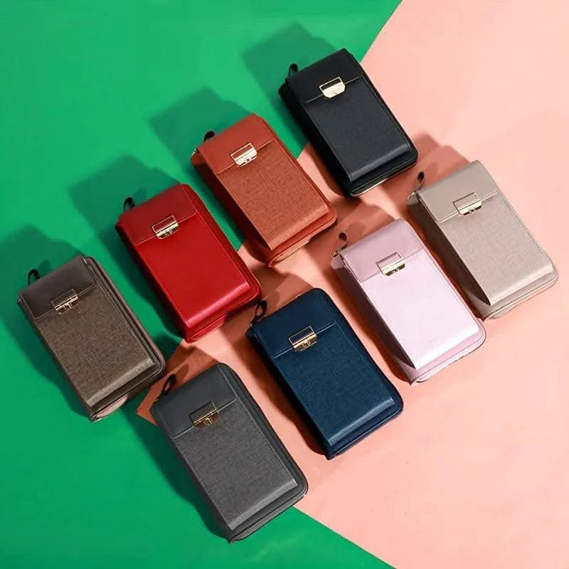 2024 New Women's Bag Mobile Phone Bag Trendy Line Simple Ladies Shoulder Bag Messenger Bag Lock Small Square Bag - M & M Global