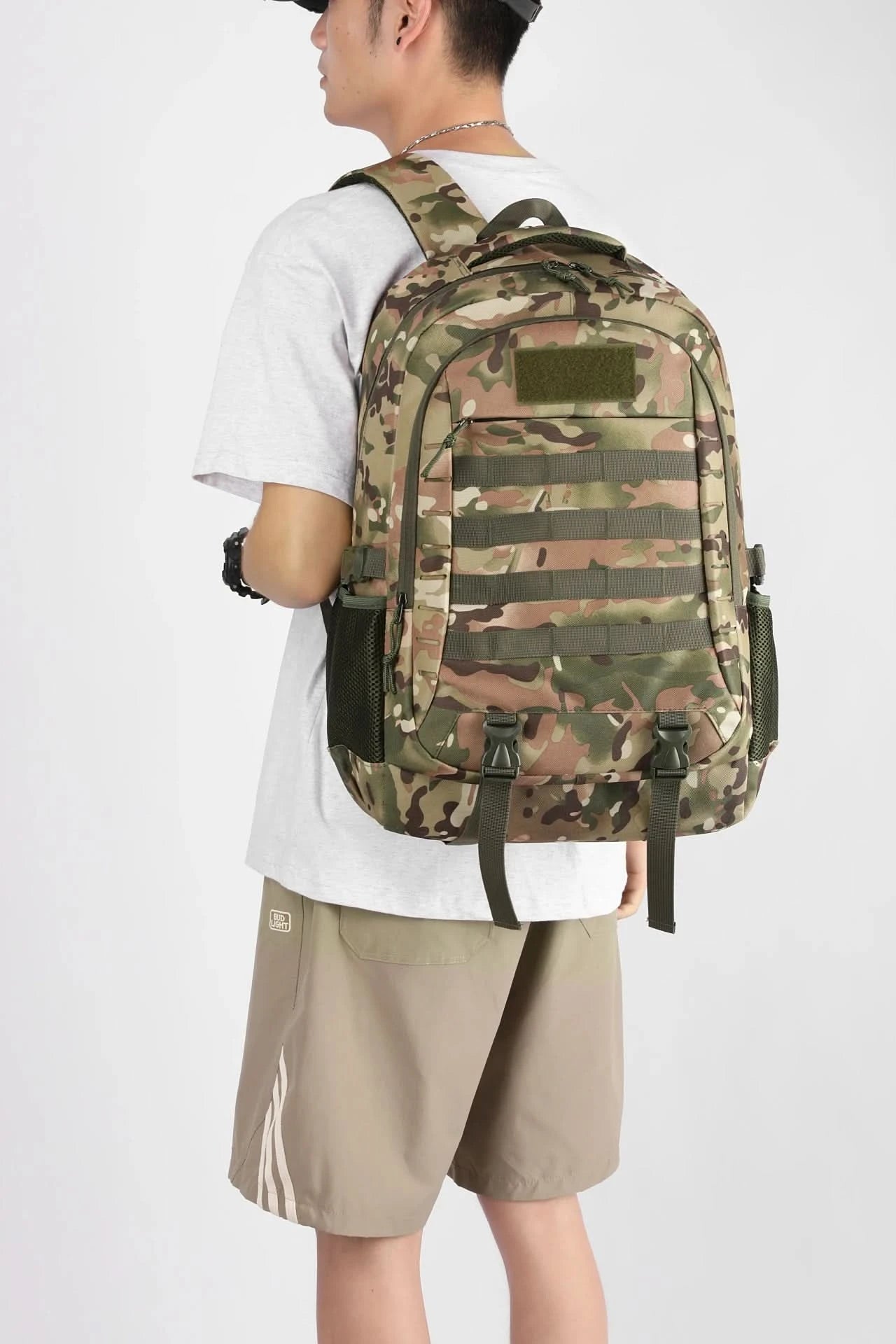 New cross-border outdoor tactical bag, large-capacity backpack, multi-functional leisure travel mountaineering bag, camouflage d - M & M Global