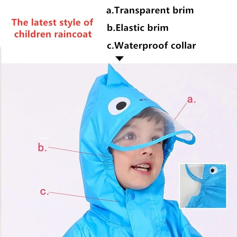 Children Rainwear And Rain Pants Sets Kids Boys Girls Waterproof Jumpsuit Hooded One-Piece Cartoon Dinosaur Waterproof Baby Suit - M & M Global