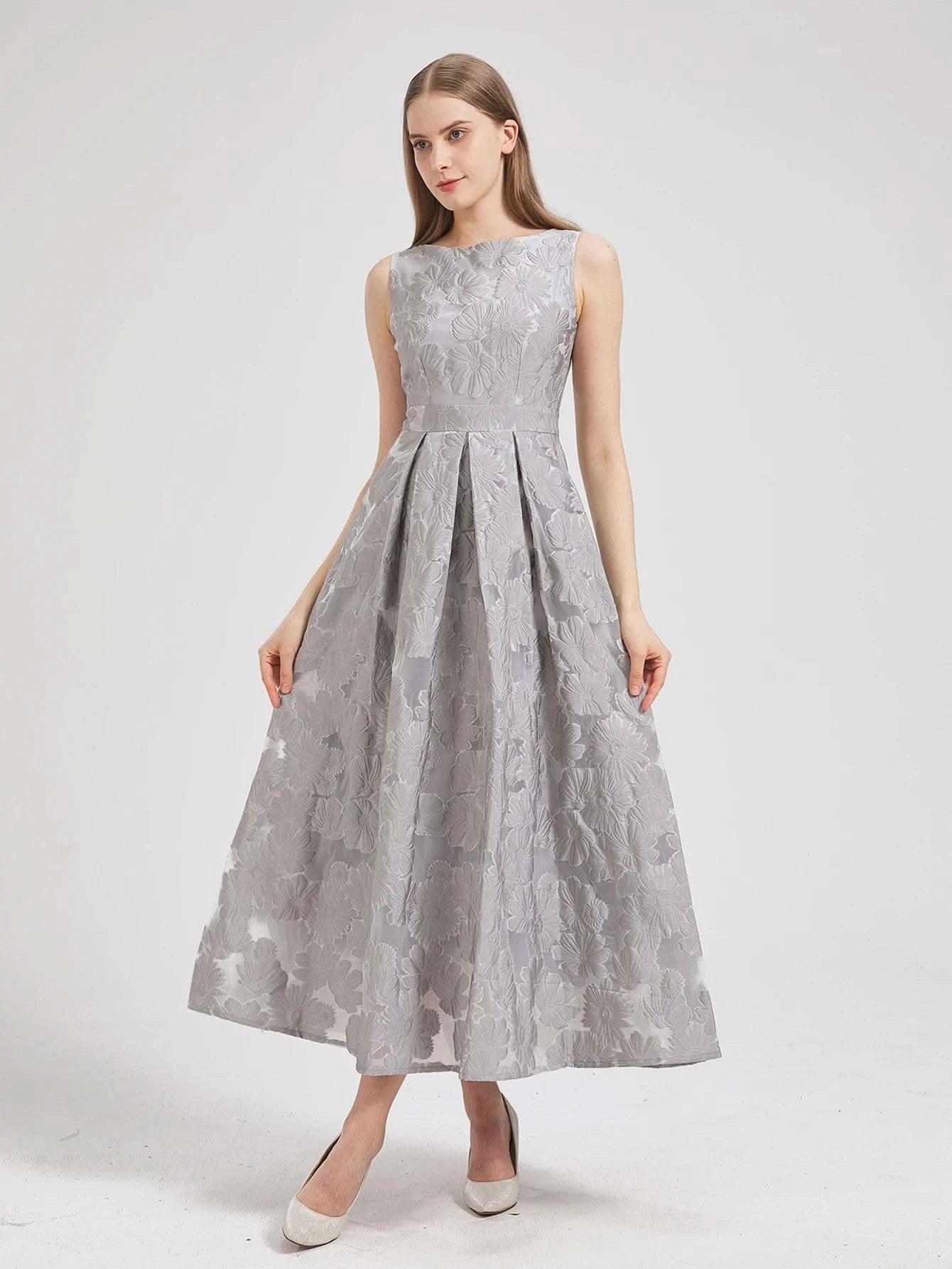 DEVCHATA Women New Fashion Organza Embroidery Elegant Long Dress Summer Sleeveless Dresses Lady Holiday Evening Prom Vestido - M & M Global