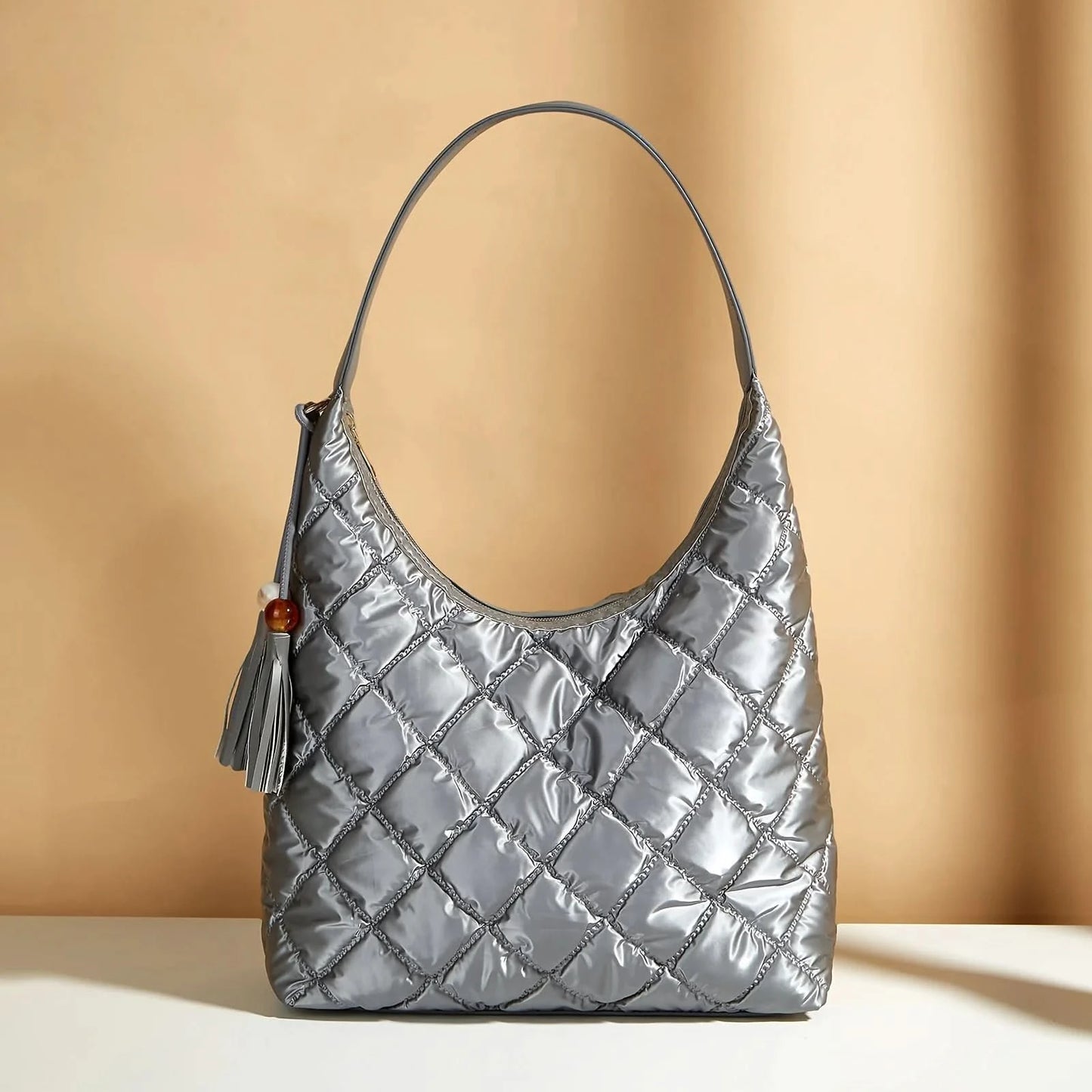 Vintage large capacity plaid shoulder women's bag 2024 autumn/winter new leisure handbag commuter Tote bag - M & M Global