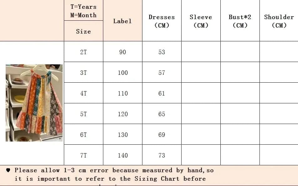 Girls Casual Dresses Floral Print Halter Sleeveless Top Girls Dress Kids Clothes for 2 To 7 Years Chinese Traditional Dress - M & M Global