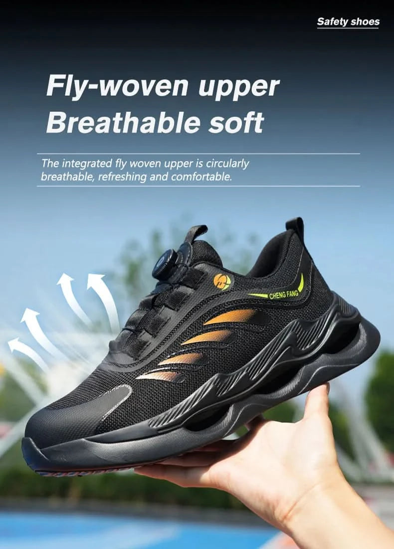 Soft sole lace-free anti-smash and anti-puncture safety shoes