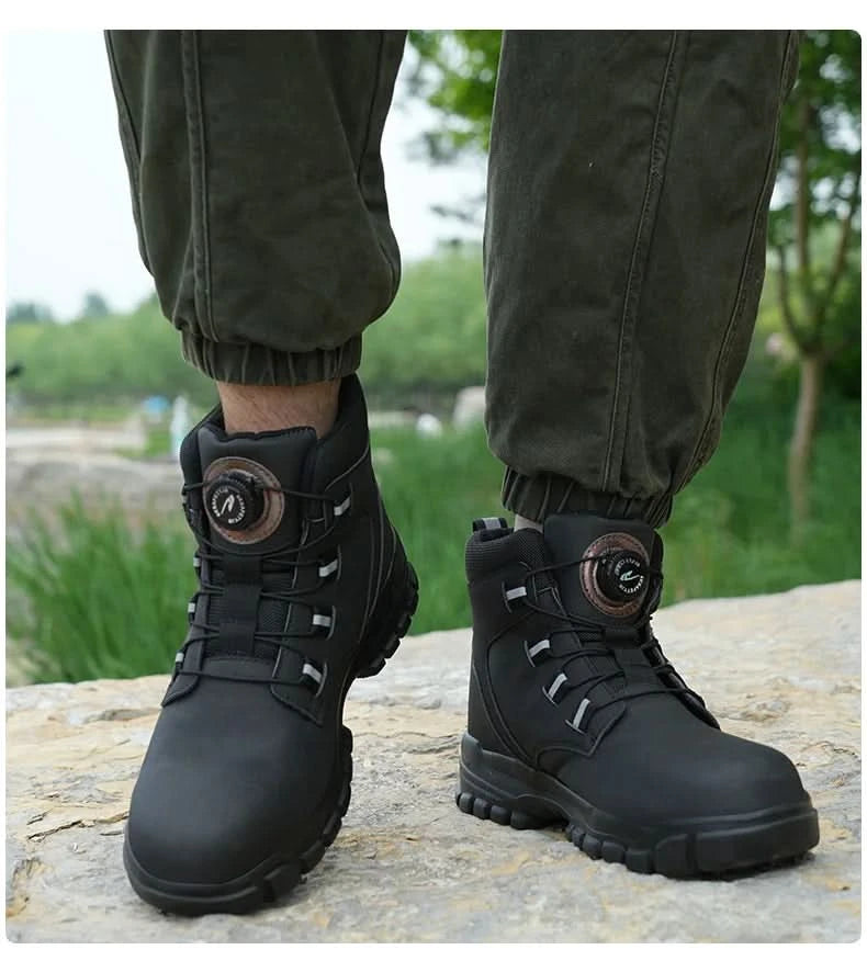 Waterproof Safety Boots Men Indestructible Steel Toe Work Boots Anti-smash Stab-resistant Safety Shoes Biker Botas Para Hombre