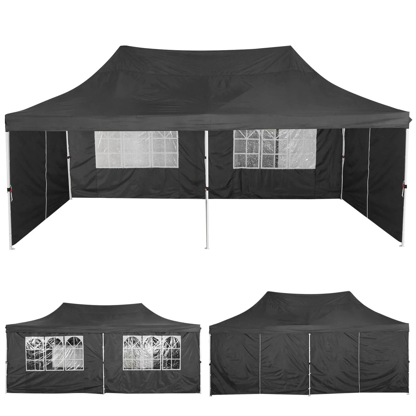 10x20 Pop Up Canopy Tent with 6 Sidewalls, Wedding Party Tent Outdoor Canopy UV50+ Waterproof Canopy Tent Outdoor Gazebo