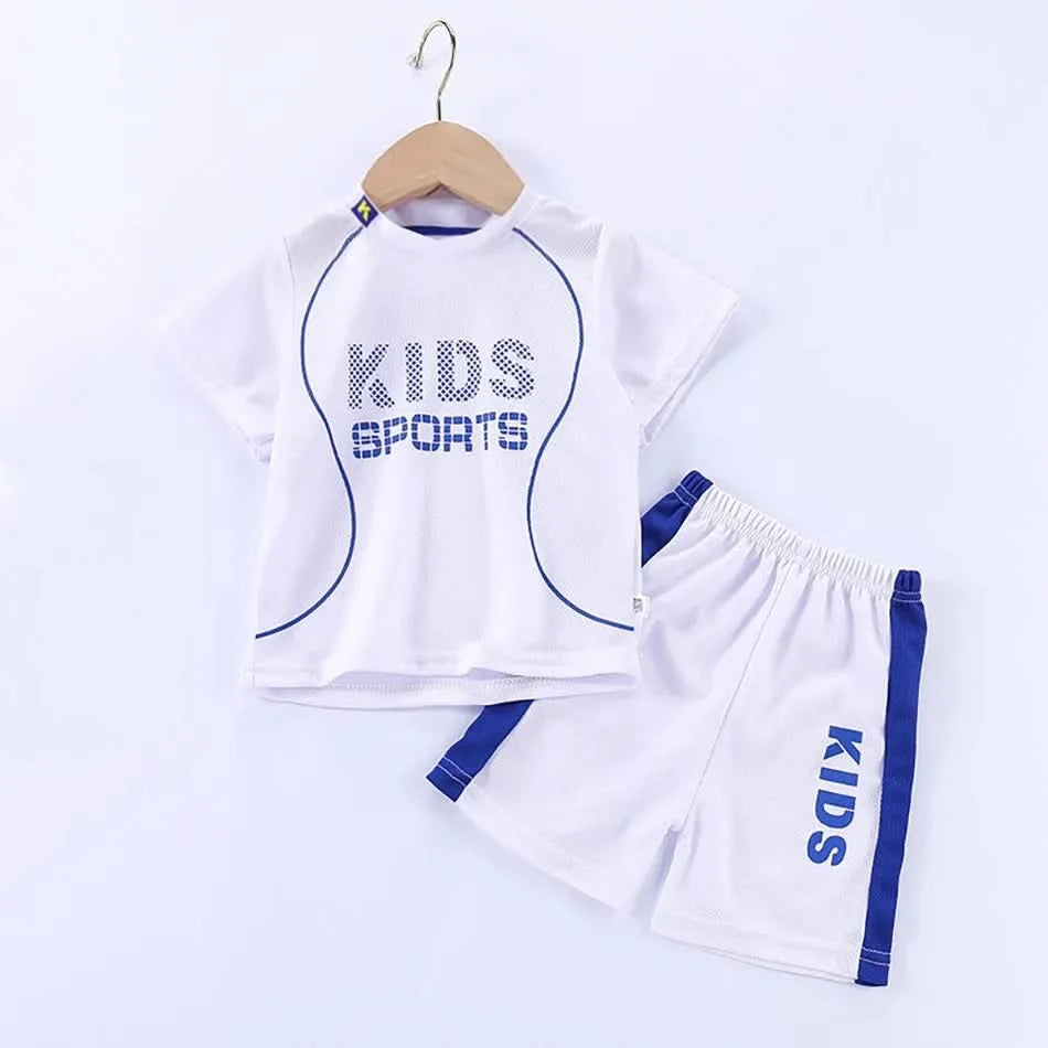 Children Summer Short Sleeve Football Basketball Suit Clothing Set Boy Girl Jersey Quick Drying Breathable Kids Sports Wear - M & M Global