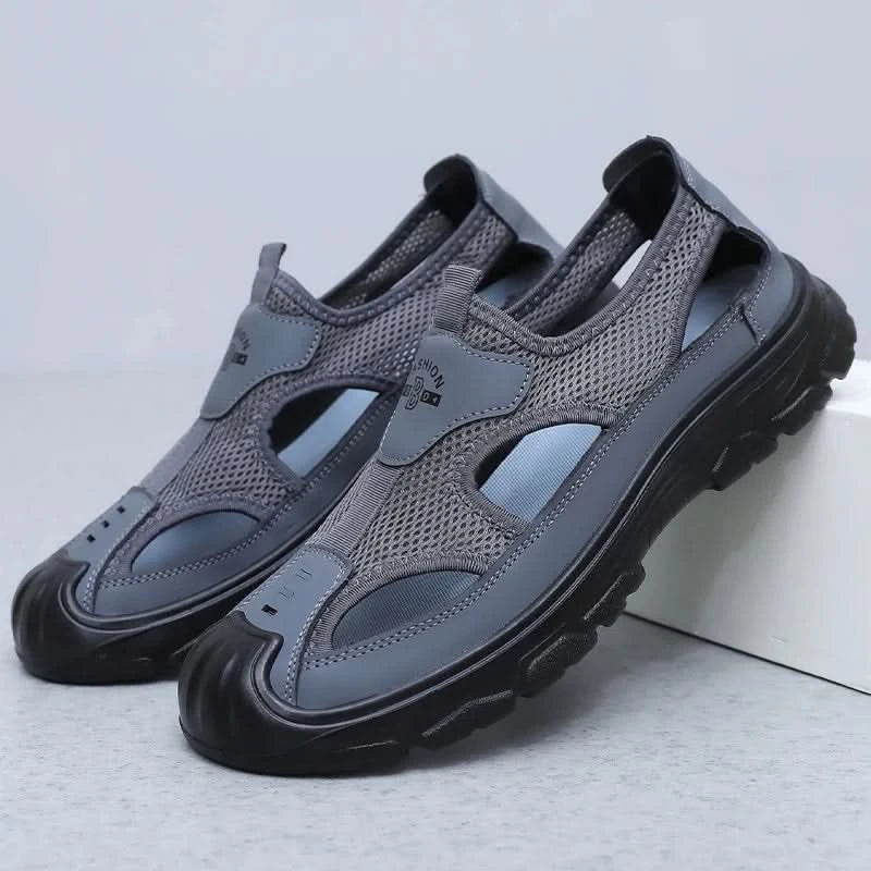 Summer New Men's Baotou Casual Net Surface Breathable Beach Shoes Lightweight Non-slip Sandals for Men sandal casual sneakers - M & M Global