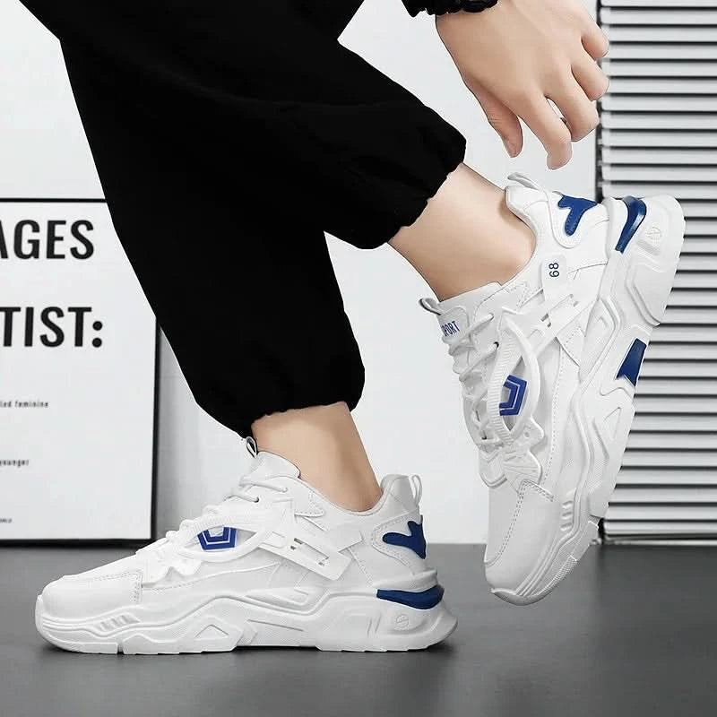 Student height increasing shoes four season new thick sole men's casual sports shoes soft sole comfortable outdoor running shoes - M & M Global