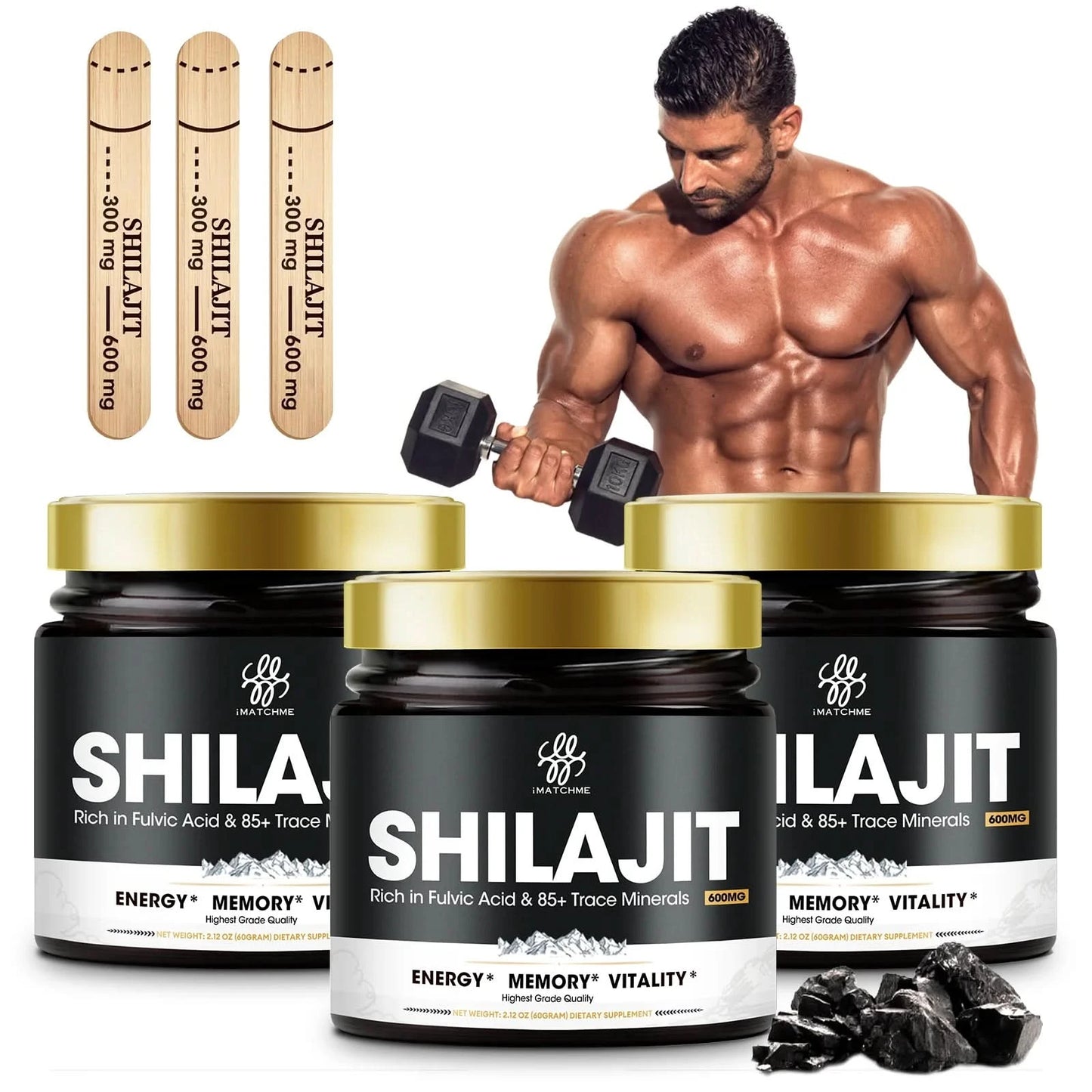 Pure Shilajit Supplement for Men & Women –85+ Trace Minerals & Fulvic Acid - Energy, Brain, Immunity – Himalaya Shilajit Resin - M & M Global