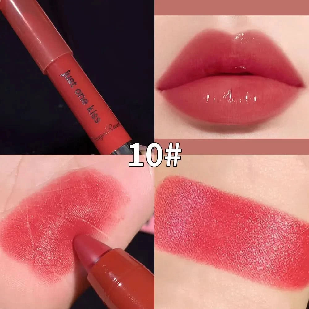 Bright Lipstick Easy to Color Lipstick Color Moisturizing Lip Gloss Easy to Color Lip Glaze Rotating Bright Lipstick Pen Lip Gloss Lipstick European and American Style Nude Brown Red Pink Lipstick Masquerade Lipstick Pen Lip