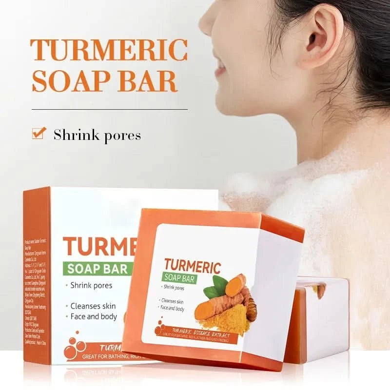 Hand Made Turmeric Soap Body Cleaning Lightening Dark Underarm Leg Body Cleansers Brightening Face Soap Tender Skin Care Beauty - M & M Global