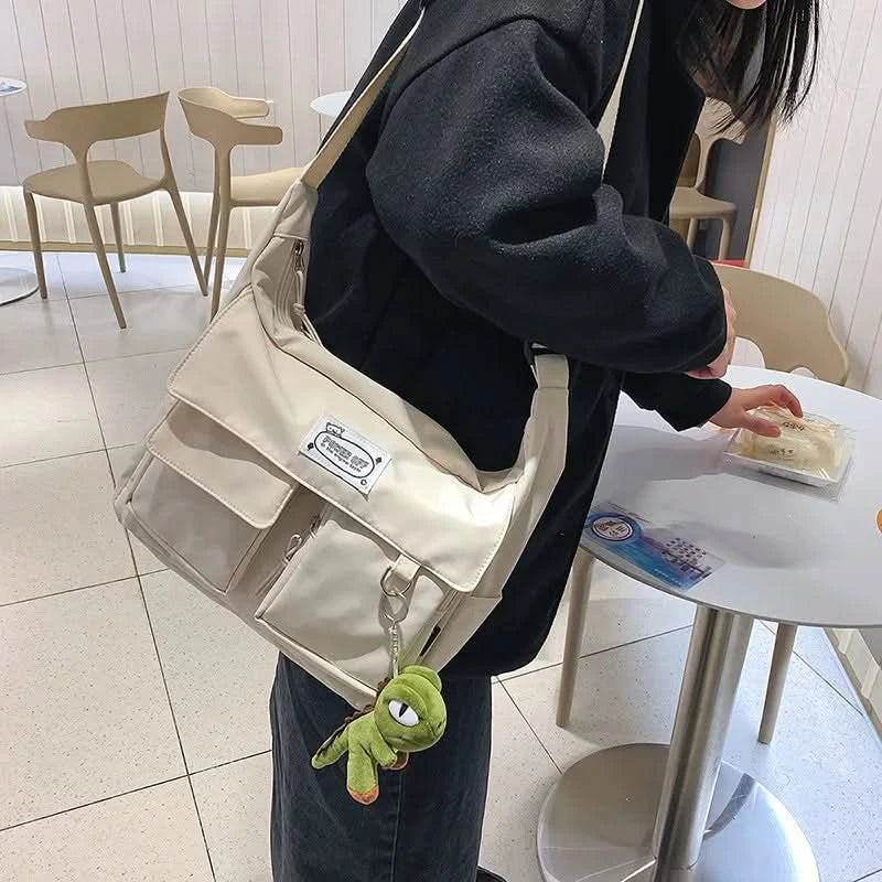Korean Ulzzang Messenger Bag Women New 2023 Nylon Bags Multipockets Crossbody Bags For Women School Book Shoulder Bag Girls Sac - M & M Global