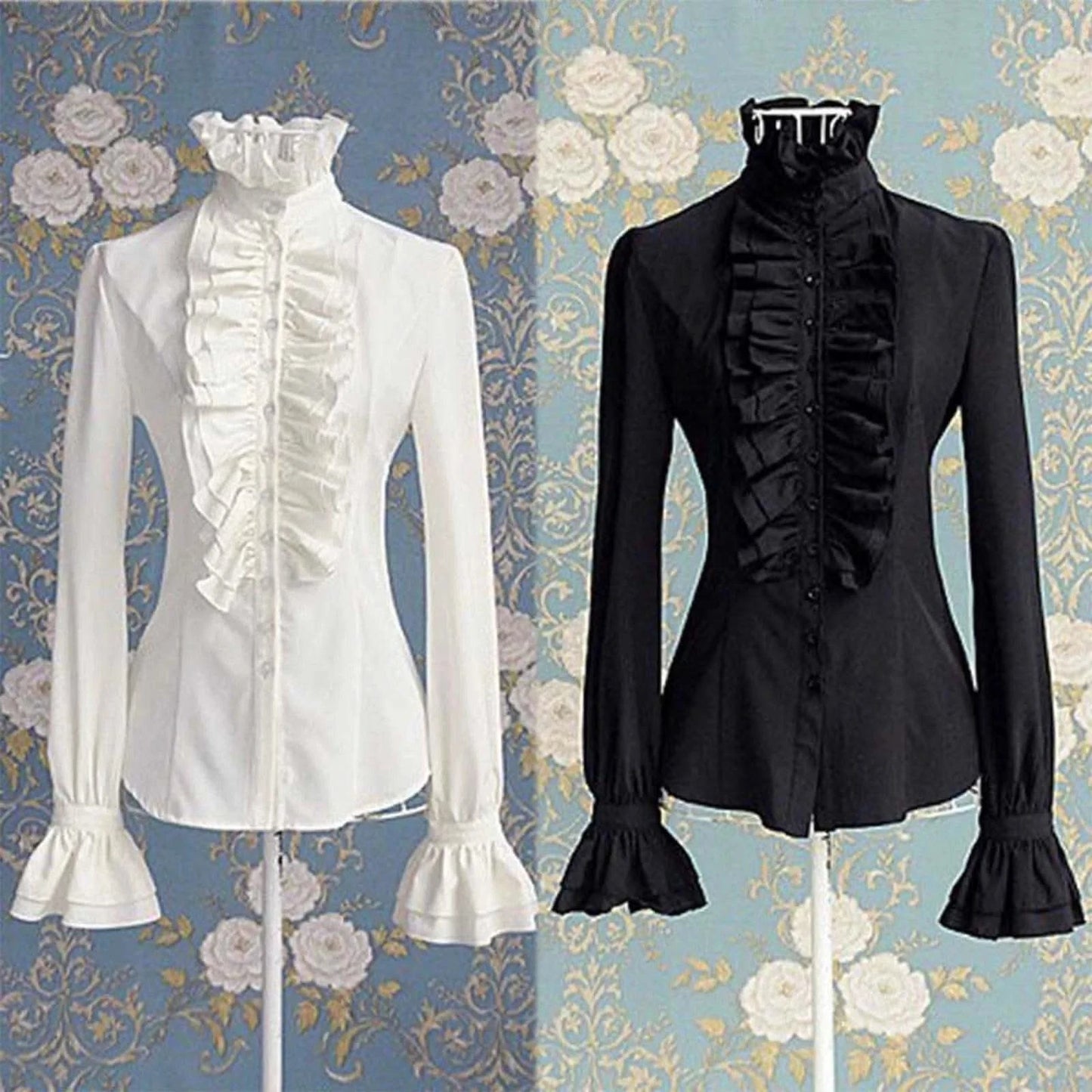 Blouses For Women Business Casual Women Lace Up Solid Long Sleeve Ruffled Tie Shirt Top Blouse Blusas Para Mujer - M & M Global