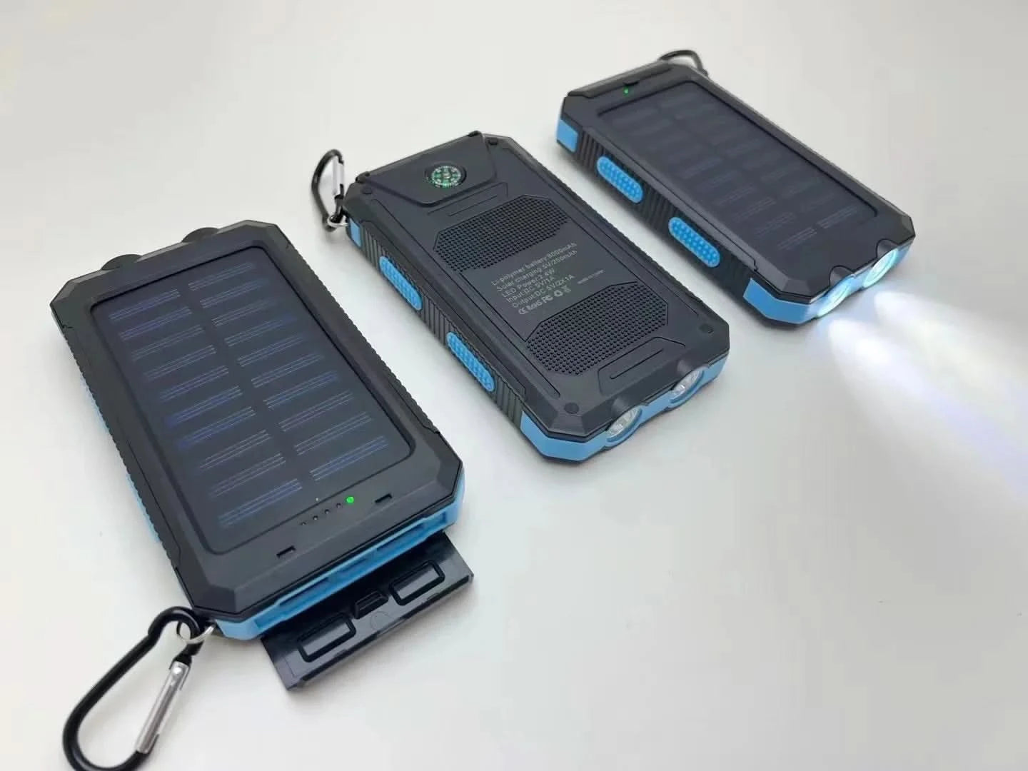 BCAK Brand Power bank Outdoor 200000mAh Large Capacity Solar Power Bank Portable With Lanyard Compass External Battery Camping - M & M Global