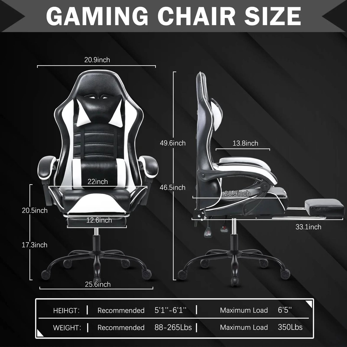 Gaming Chair, Ergonomic Video Game Chair for Adults, Computer Chair with Wheels