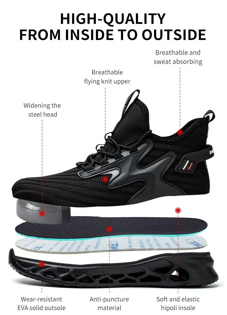 Safety Shoes Men Breathable Work Shoes Steel Toe Shoes Anti-Puncture Safety Shoes Men Work Sneakers Industrial Shoes 41-48