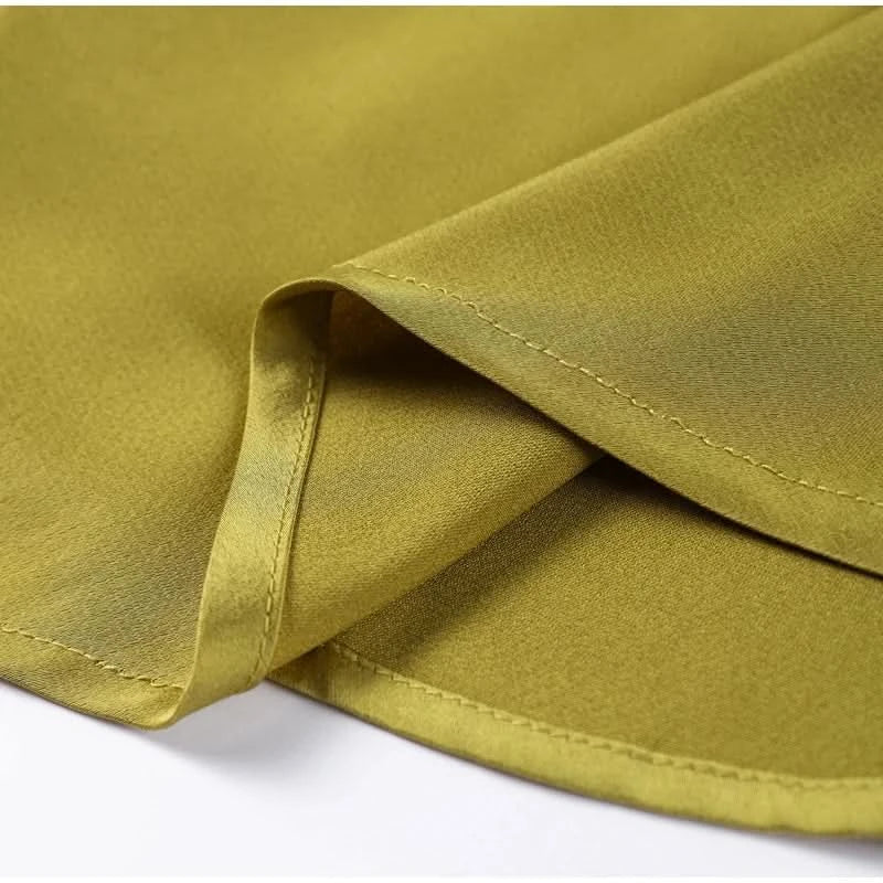 Elegant Green Satin Ruffles Sling Long Dress Women Sexy Backless Sleeveless Split Slim Dresses Lady 2025 New Party Club Vestidos - M & M Global