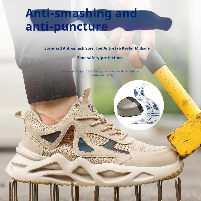 Lightweight Safety Shoes Men Work Shoes Steel Toe Work Boots Breathable Outdoor Sneakers Man Breathable Shoes Protective Boots