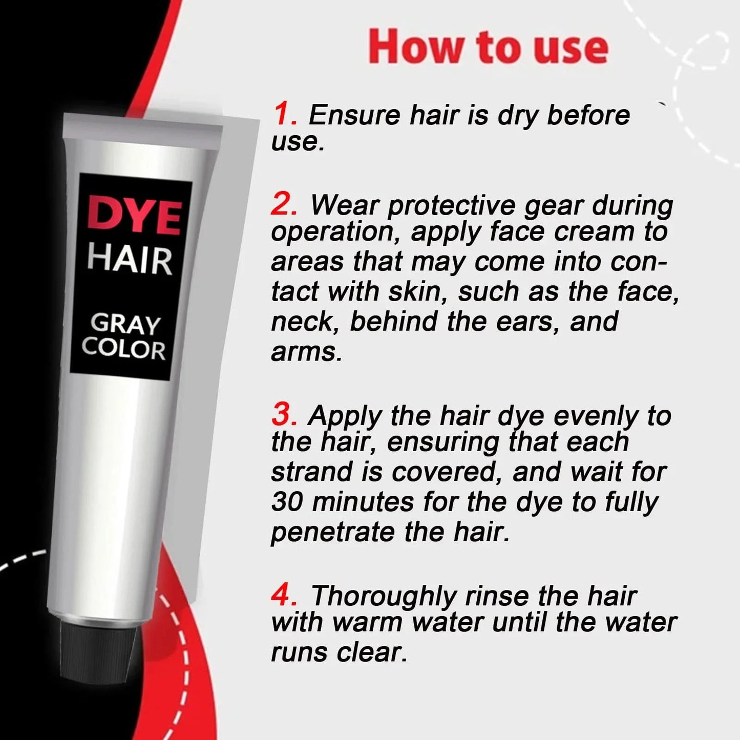 Permanent Hair Dye Gray Colors Punk Style Salon Light Grey Silver Long Lasting Unisex Styling Root Coverage Hair Dye Cream 100ml - M & M Global