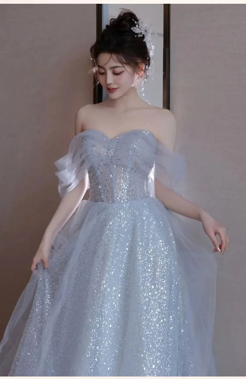 Y2k Evening Dresses Women's 2025 New Summer Banquet Long Dress Slim Sexy Light Luxury Art Test Host Adult Birthday Party Dress - M & M Global