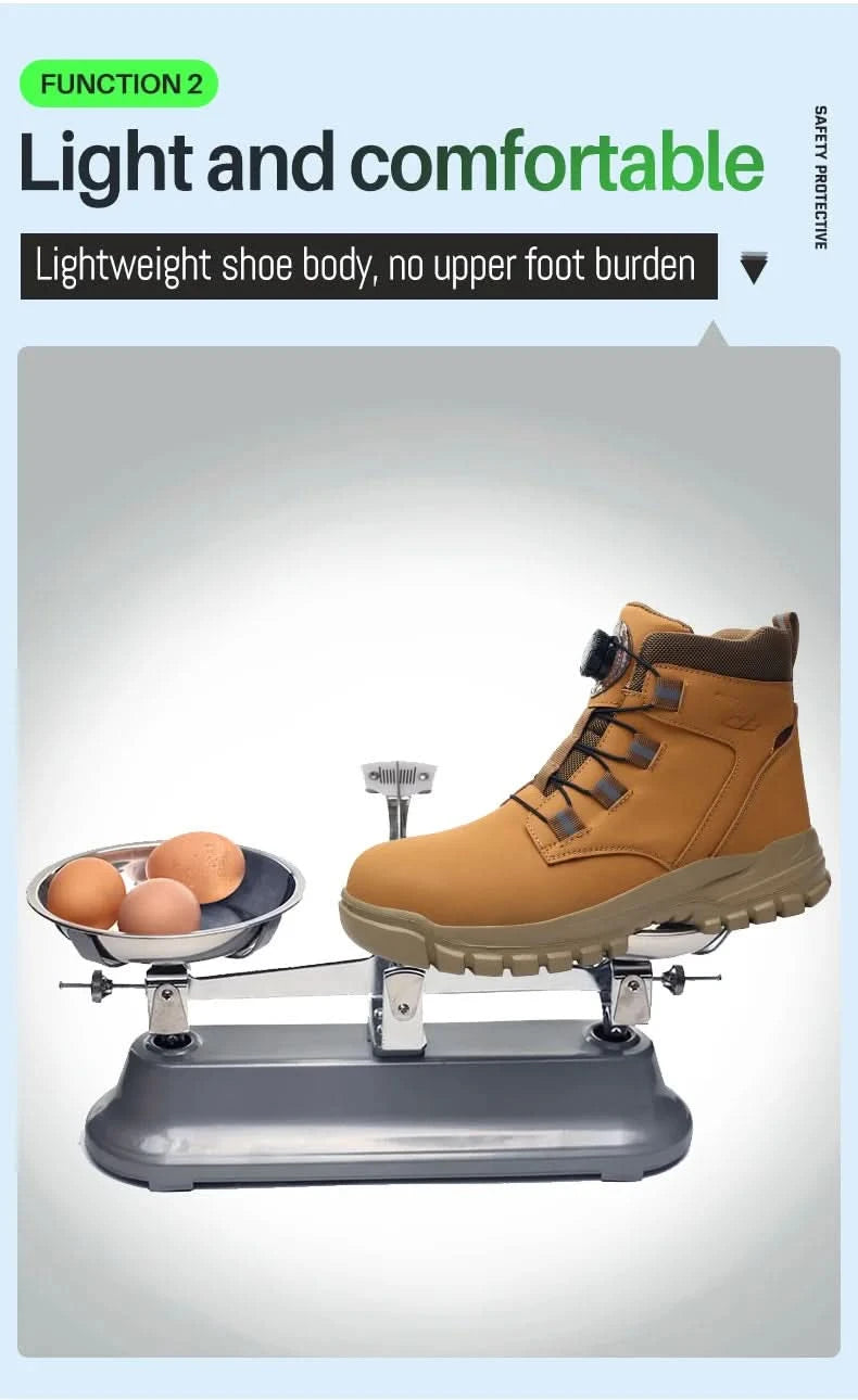 Waterproof Safety Boots Men Indestructible Steel Toe Work Boots Anti-smash Stab-resistant Safety Shoes Biker Botas Para Hombre