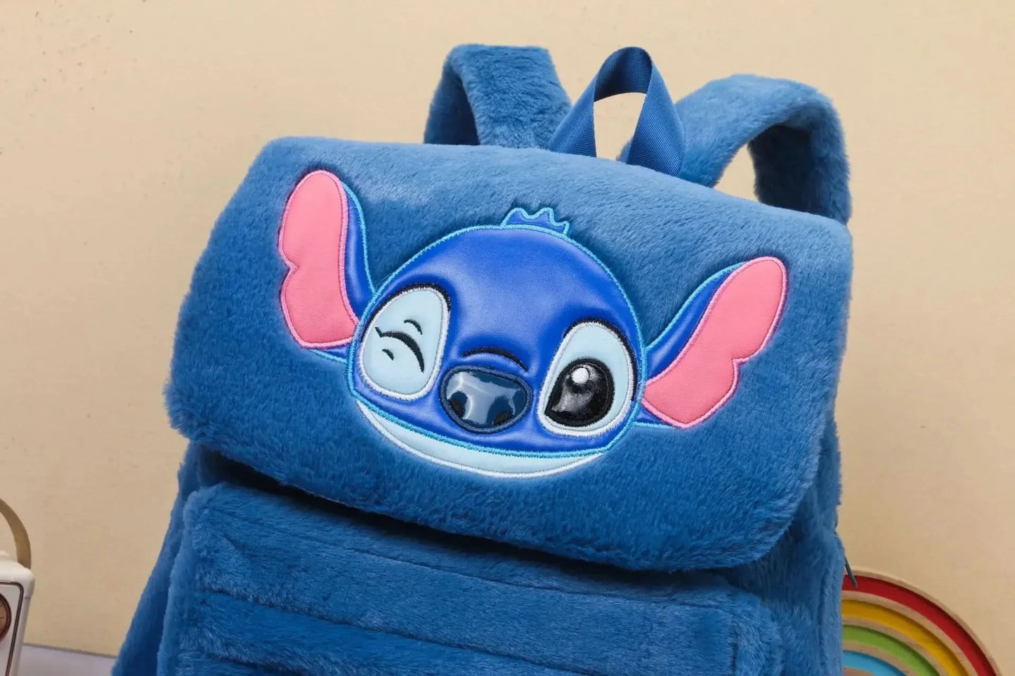 New Disney Plush Backpack Ins Japanese Blue Stitch Funny Cartoon Large-Capacity Student Backpack Kindergarten Bag Child Gift - M & M Global