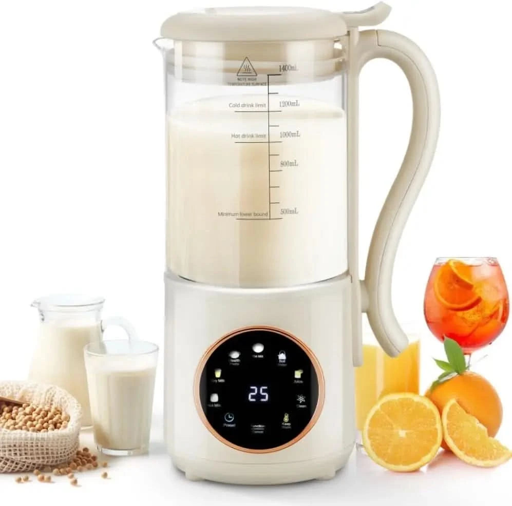 47 oz Nut Milk Maker Machine with 16 Blades, Automatic Homemade Almond, Oat, Soy, Plant-Based Milk and Dairy Free Beverages, Alm - M & M Global