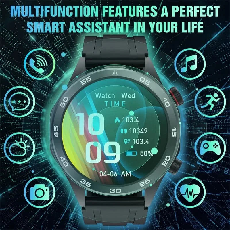 AI Voice Smartwatch Equipped With Flashlight Illumination And 500mah Ultra Long Battery Life - Suitable For Fitness Tracking