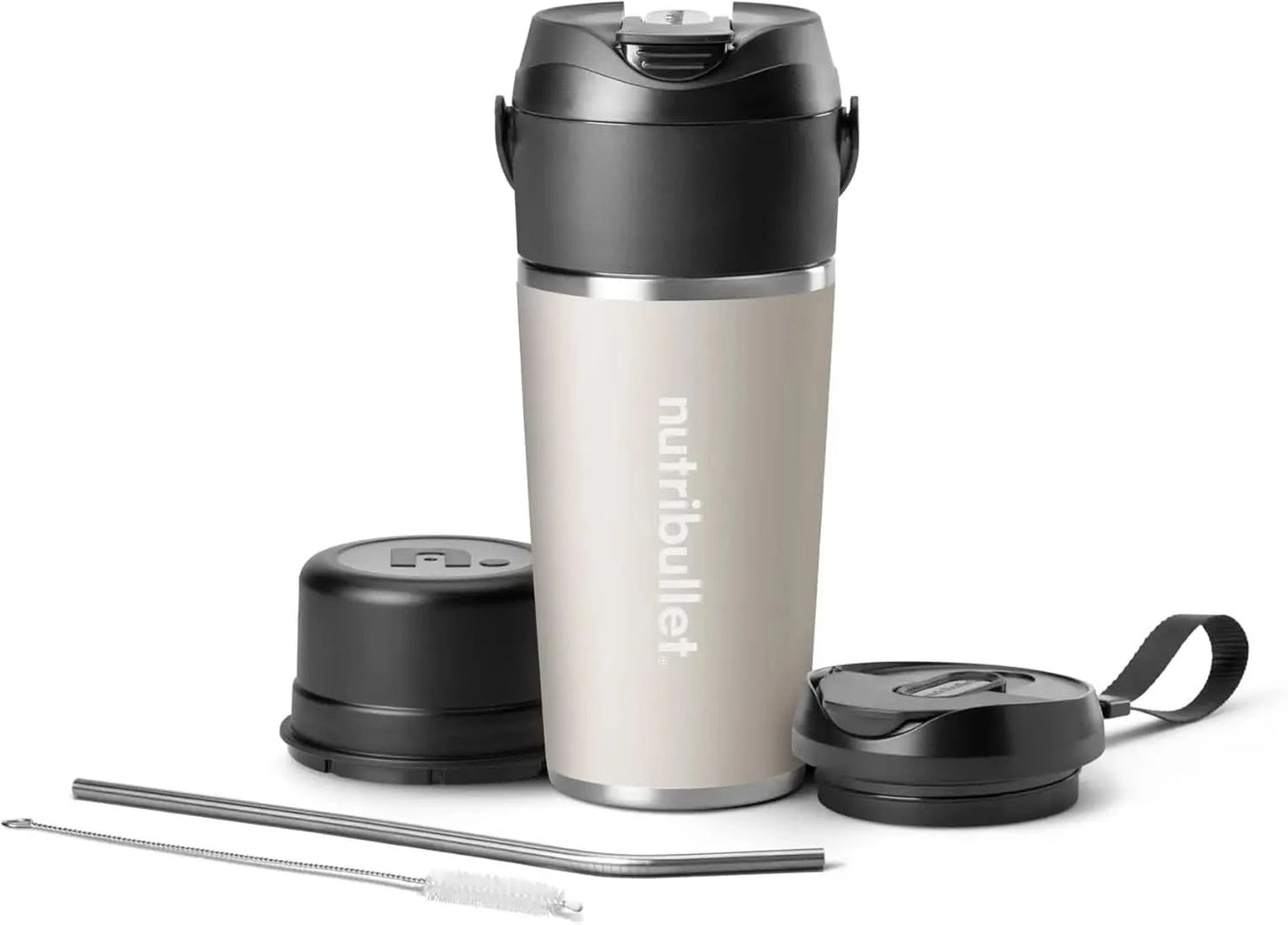 Flip Portable Blender with Insulated Cup, Cordless, Brushed Stainless, NBPB50350SS - M & M Global