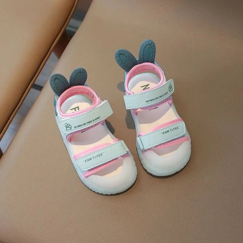 Children's Sandals 2-12 Years Old Cartoon Greenish Pink Soft Boys Girls Beach Shoes Casual Non-slip Kids Baby Sports Sandals - M & M Global