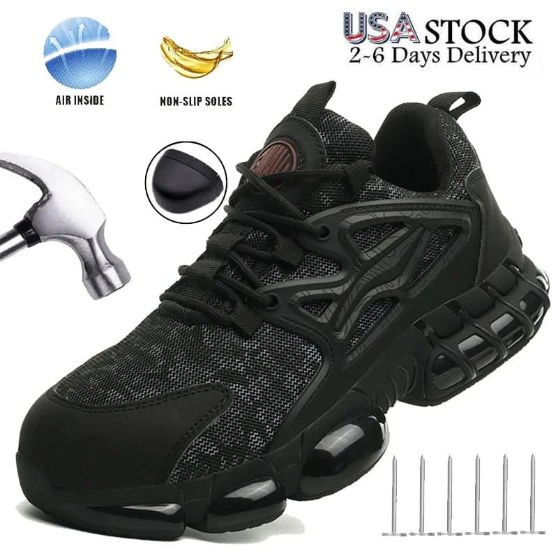 Protective Safety Shoes Men Anti-smash Anti-puncture Steel Toe Work Shoes Breathable Security Industrial Shoes Men Safety Boots
