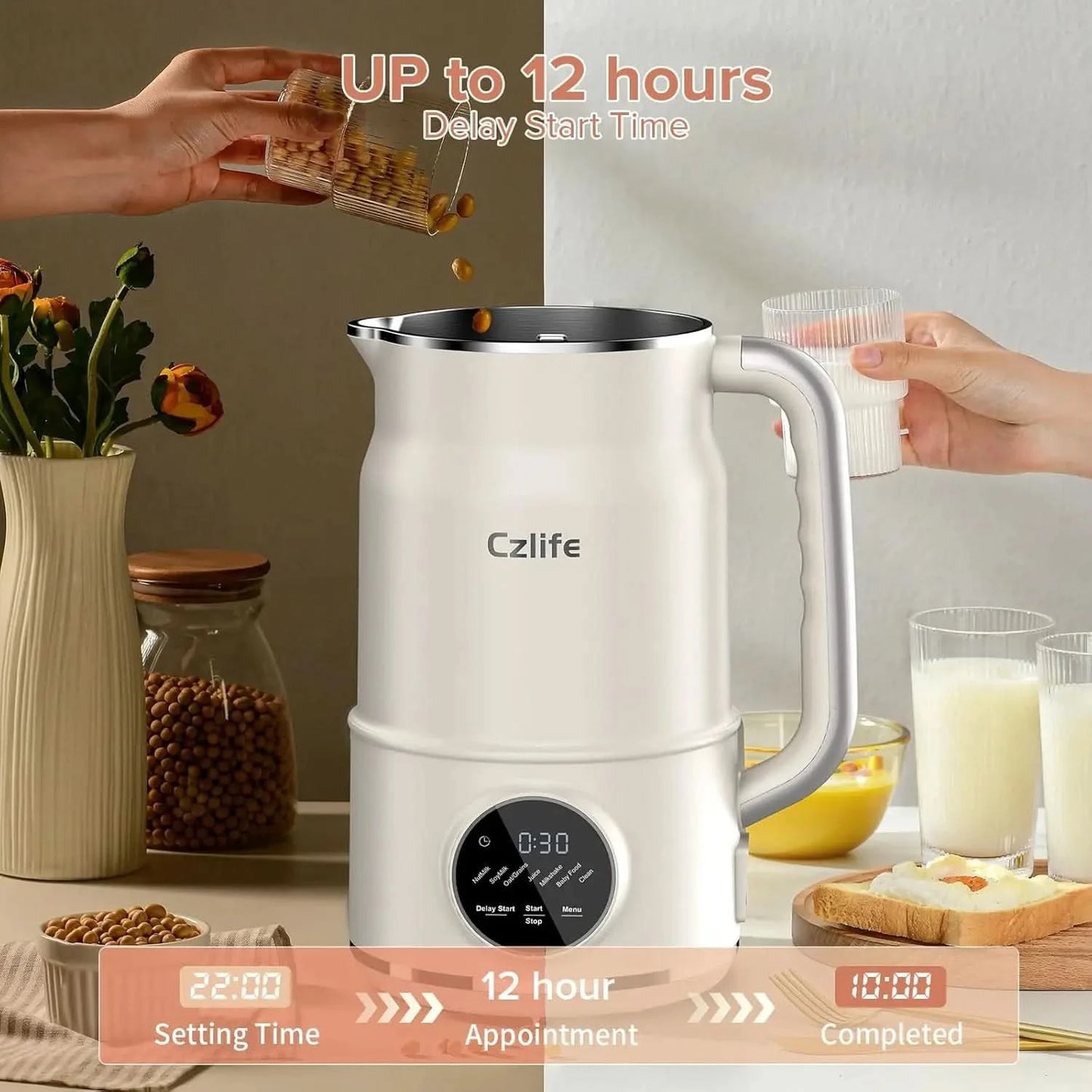 N7 Nut Milk Maker, 50oz (1.5L) Automatic Soy Milk Maker Machine for Homemade Oat Milk, Nutmilk, Juice, Milkshake, Baby Food, Gra - M & M Global
nut milk maker
almond milk maker
soy milk machine
oat milk maker
plant-based milk
vegan milk machine
automatic soy milk maker
homemade milk maker
baby food maker
smoothie blender
juice extractor
centrifugal juicer
1.5L milk maker
50oz capacity blender
kitchen appliances
non-dairy milk
dairy-free milk maker
electric milk maker
self-cleaning milk maker
multi-function