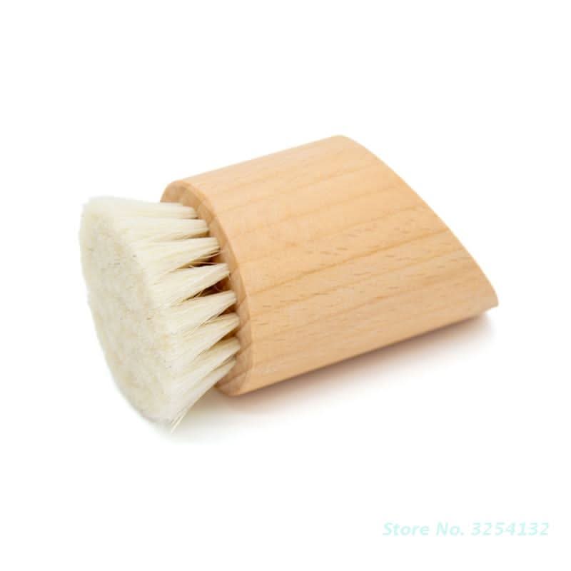 Wood Handle Facial Cleaning Brush Deep Clean Manual Soft Face Massager Skin Pore Clean Brush Face Care Brush Beauty Tool - M & M Global
