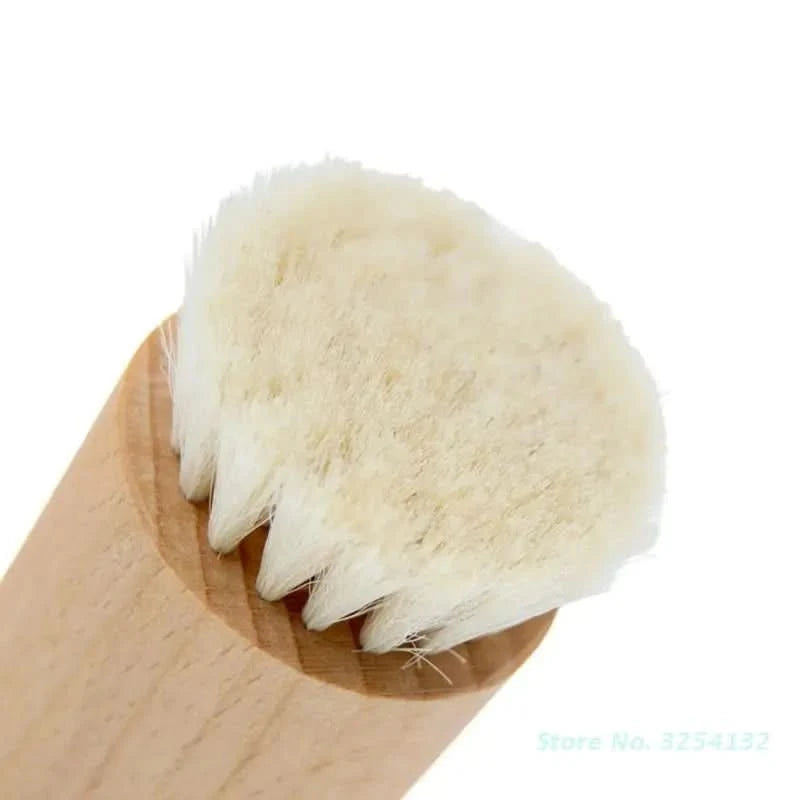 Wood Handle Facial Cleaning Brush Deep Clean Manual Soft Face Massager Skin Pore Clean Brush Face Care Brush Beauty Tool - M & M Global
