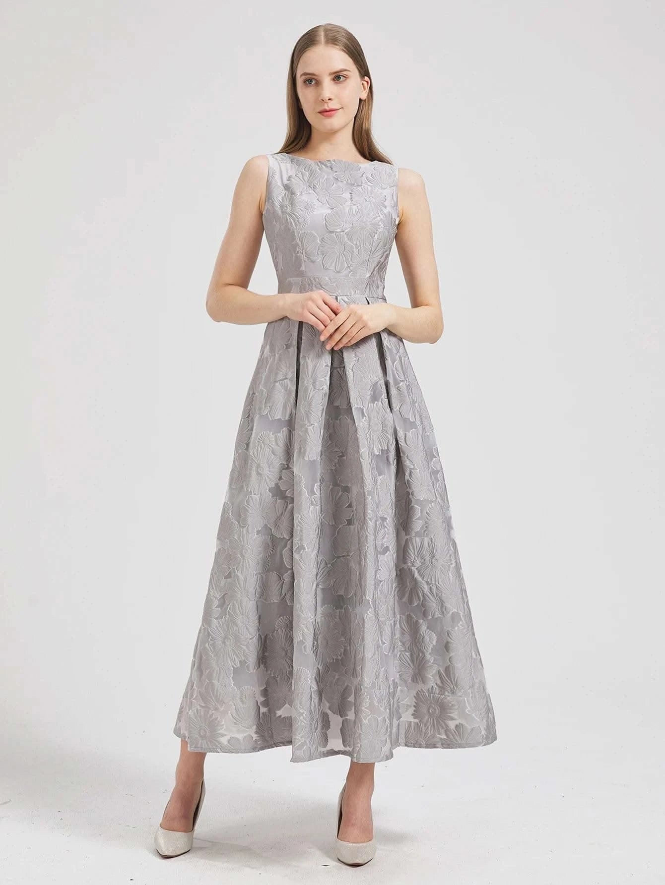 DEVCHATA Women New Fashion Organza Embroidery Elegant Long Dress Summer Sleeveless Dresses Lady Holiday Evening Prom Vestido - M & M Global