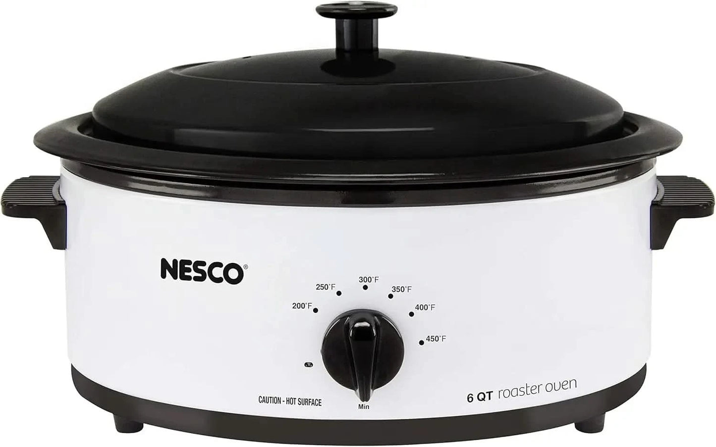 4816-14 Porcelain Roaster Oven, 6 quart, White - M & M Global