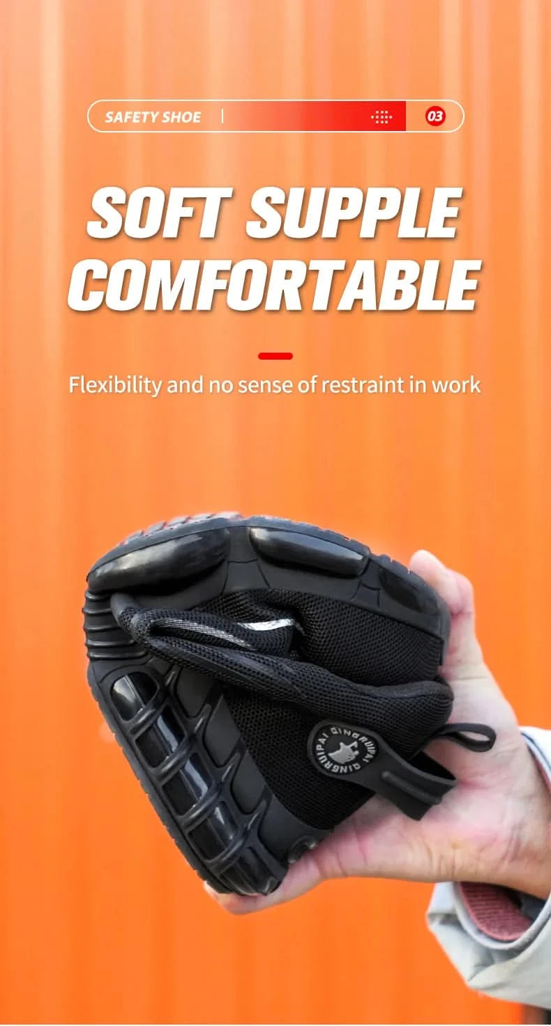 Lace-up breathable soft sole comfortable anti-smash anti-puncture men's casual labour insurance shoes