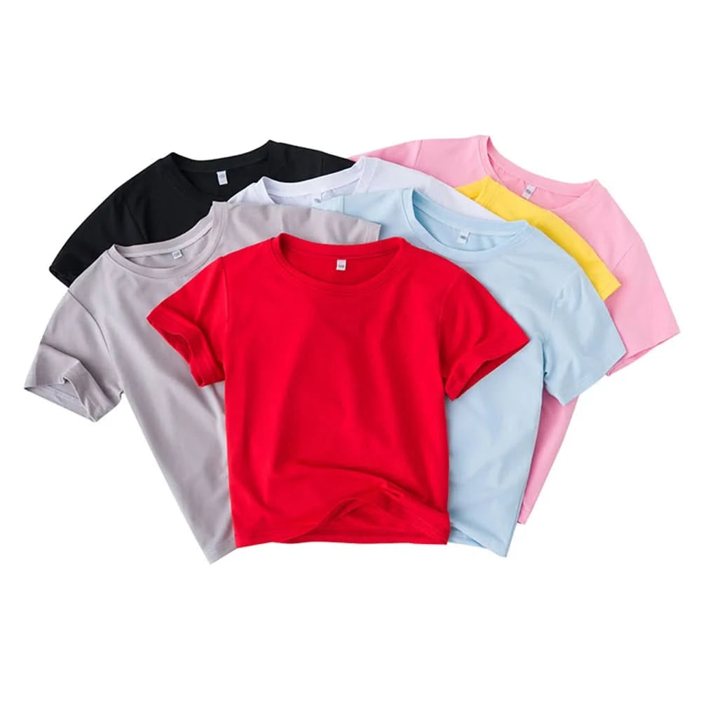Kids Short sleeve Fashion T-shirt Boys Girls Toddler 3-12Yrs Tops and bottom Sunshine Casual Set outdoor sport black Clothes - M & M Global