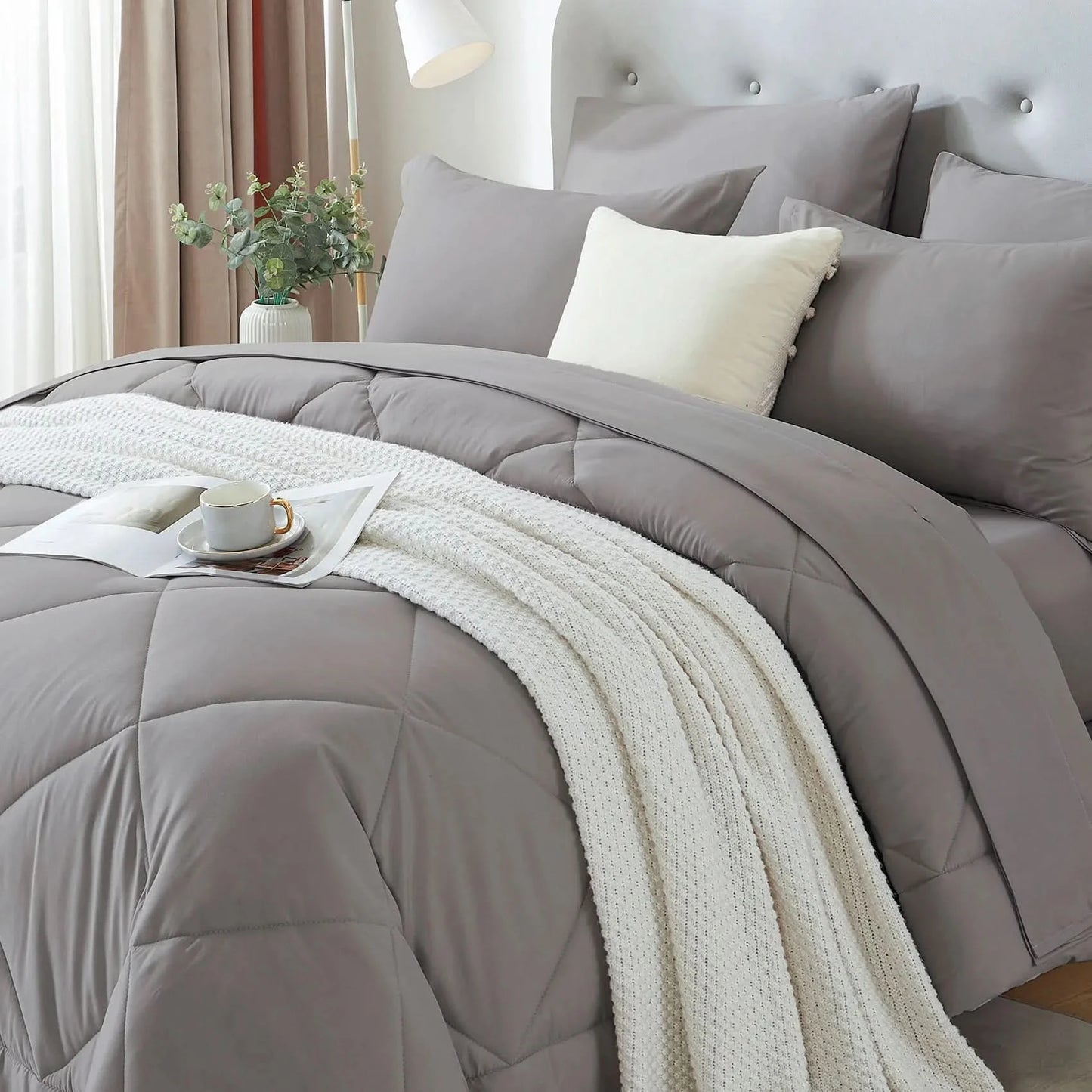 5/7-Piece Comforter Set – Bed in a Bag Bedding Set with Comforter, Sheets, Pillowcases & Pillow Shams – Soft All-Season Bed Set