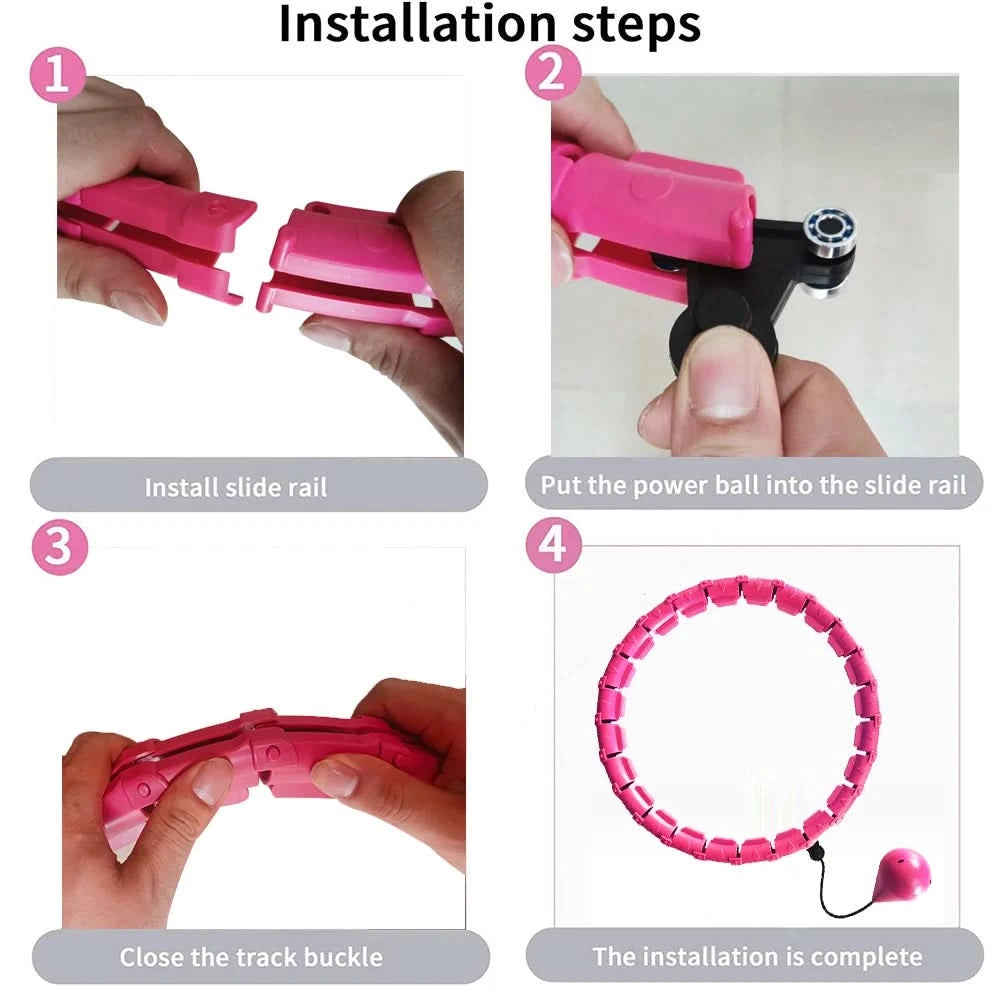 21/24/27/30 Knots Sport Fitness Hoops Abdominal Thin Waist Exercise Massage Hoop Fitness Equipment Gym Home Training Weight Loss - M & M Global