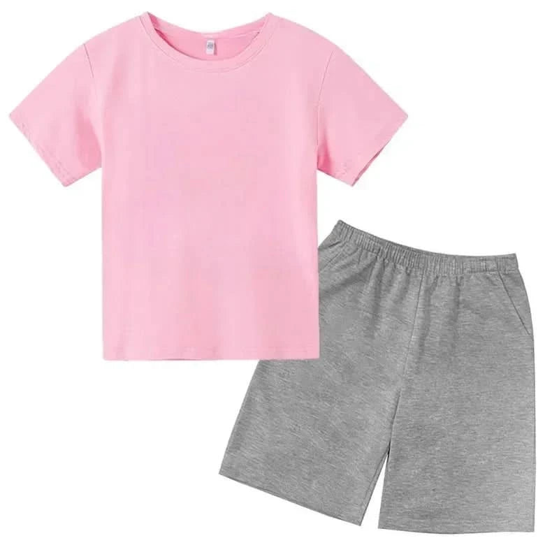 Hot Sales Summer Slam Dunk Master Pattern Print Children Short Sleeve T-shirt+Shorts 2pcs Set Kids Boy Girl Fashion Sportsuit - M & M Global
