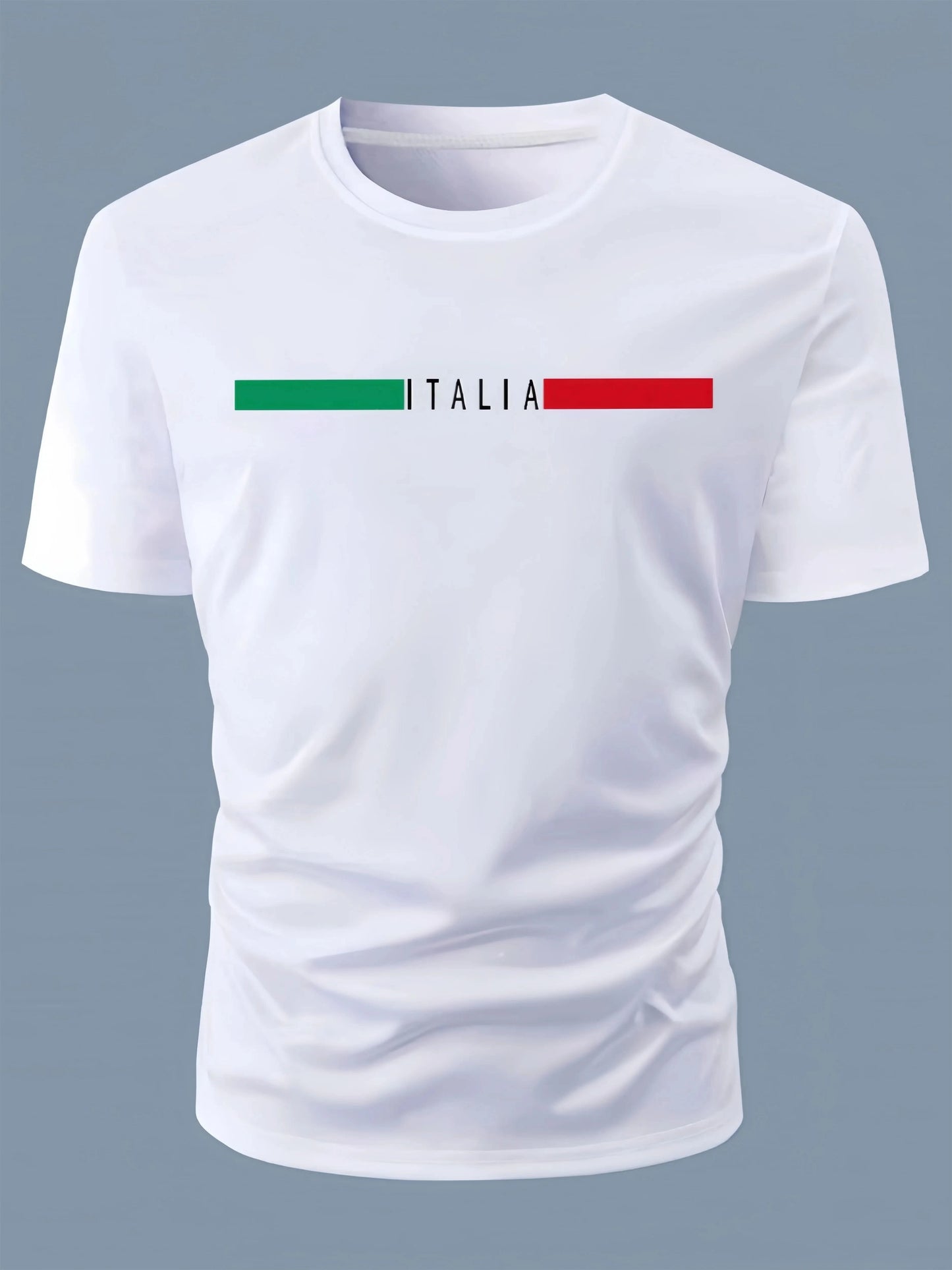 Summer men's 100% cotton casual loose oversized Italia print round neck short sleeved T-shirt top Clothes Oversized T Shirt - M & M Global