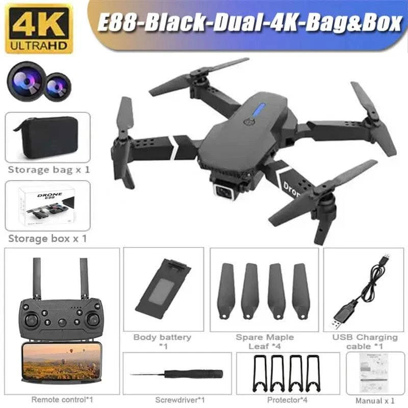 E99 Pro Drone Quadcopter Remote Control Handle Four Axis Aircraft HD 6K Photography UAV Altitude Fixation Helicopter Toys - M & M Global