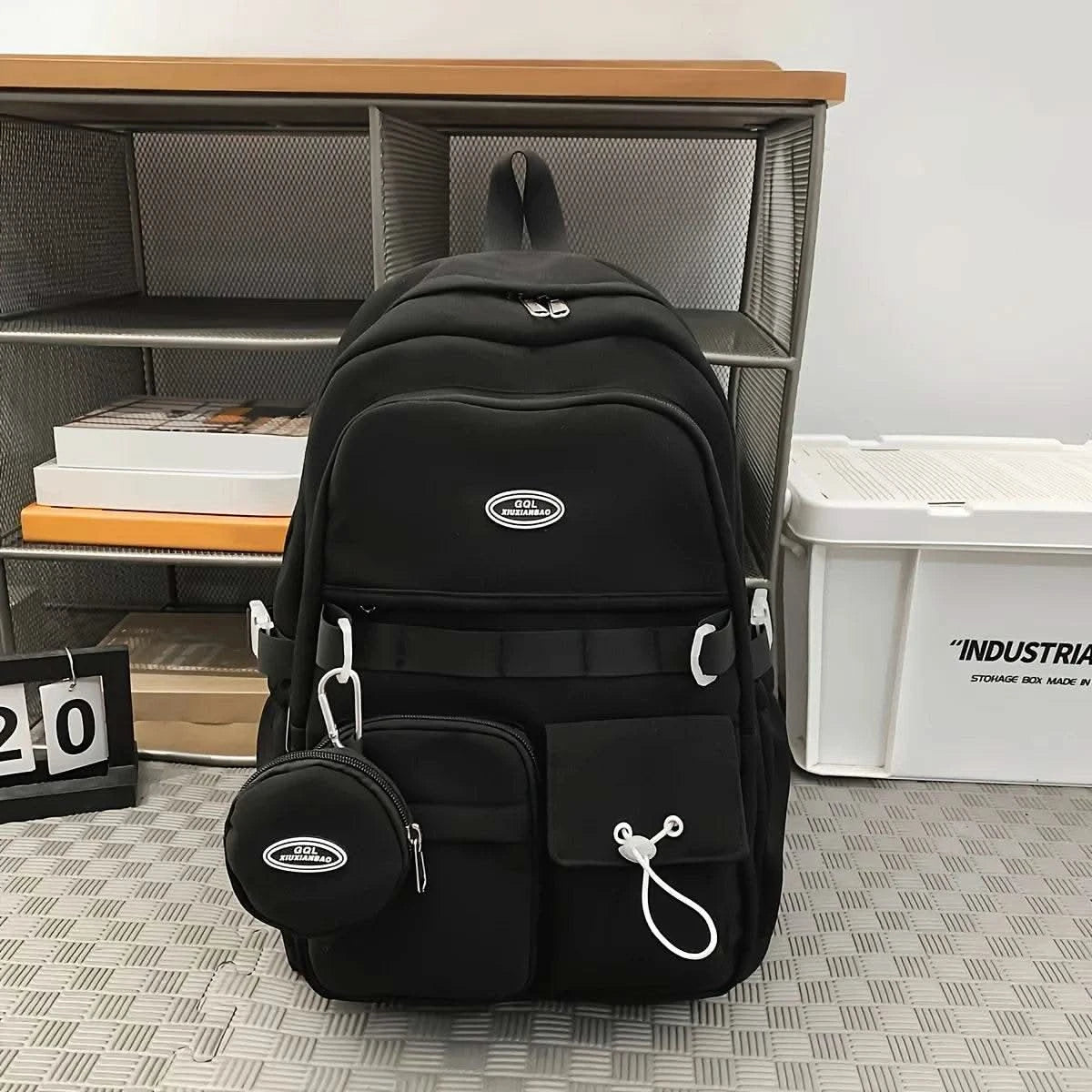 Backpack Simple Large Capacity Sports Travel Backpack Junior High School Leisure Backpack Tutorial Bag - M & M Global