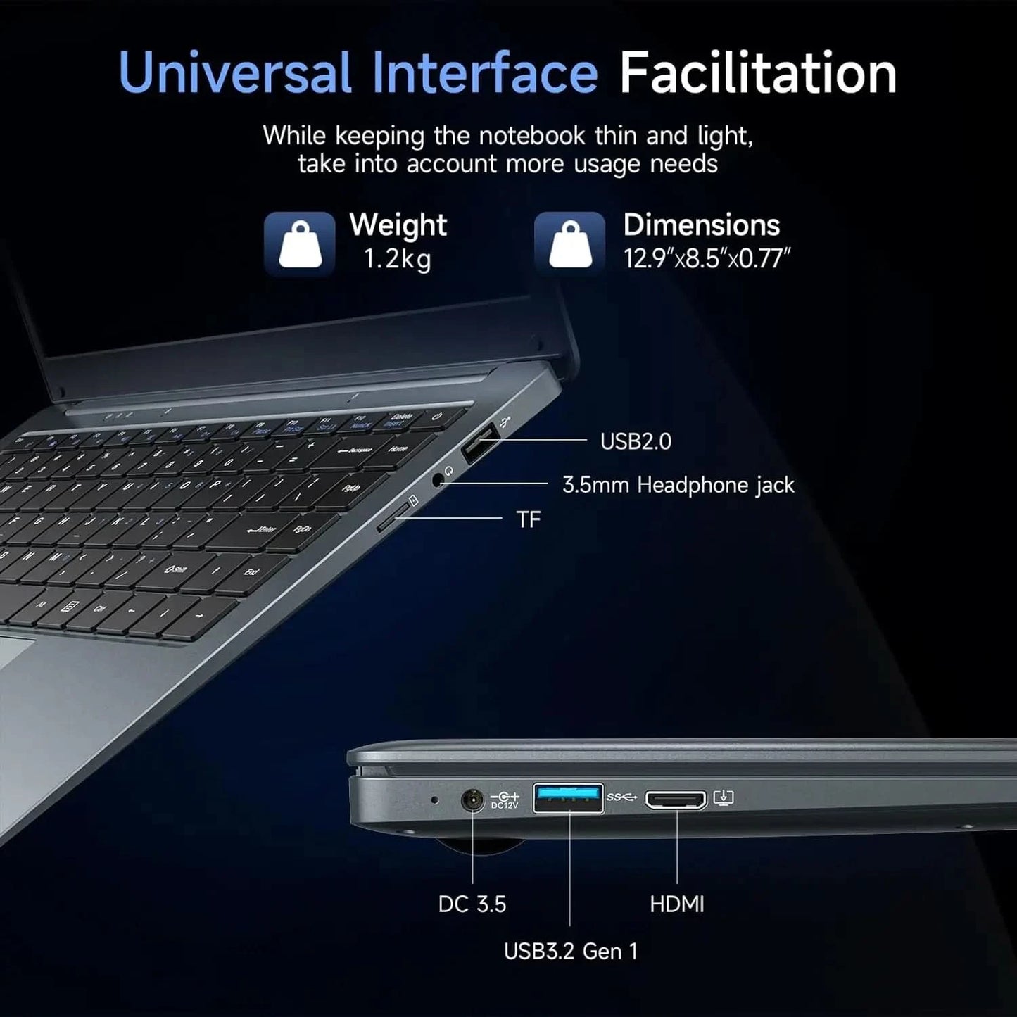 14 Inch Laptop Intel Celeron N3350 6GB RAM 64GB+256GB SSD Windows 10