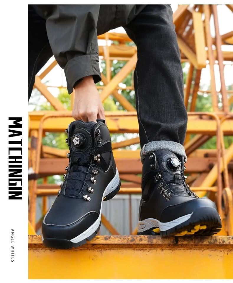 Non Slip Safety Boots for Men Work Anti-smash Indestructible Shoes Steel Toe Protective Anti-puncture Man Work Safety Boots