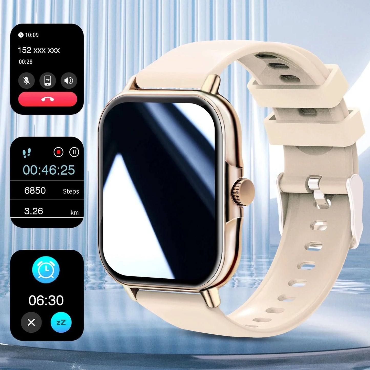 2.01-inch screen smart watch, call reminder, message display, music control and other functions, compatible with iPhone/Android