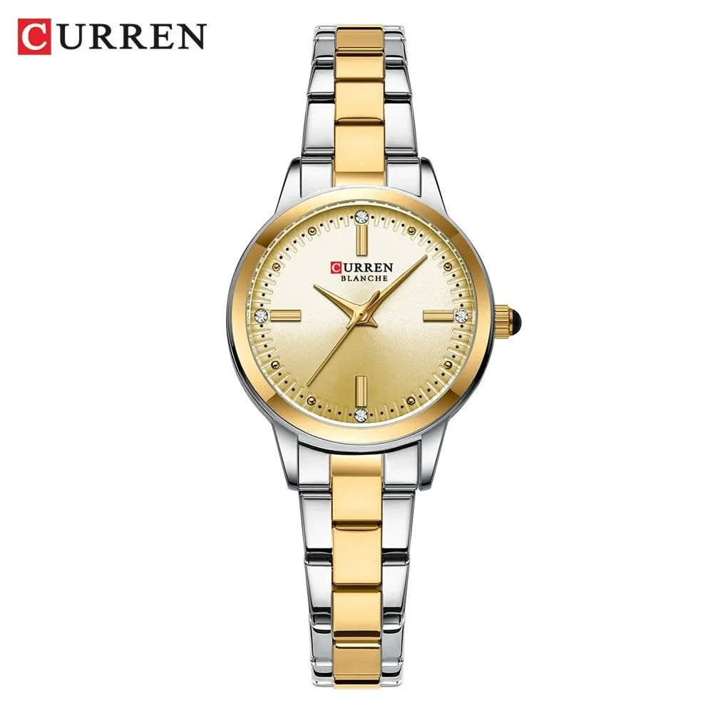 CURREN-Women's Simple Dial Wristwatch, Elegant and Charming Bracelet Quart Watches for Lady, Fashion Brand - M & M Global